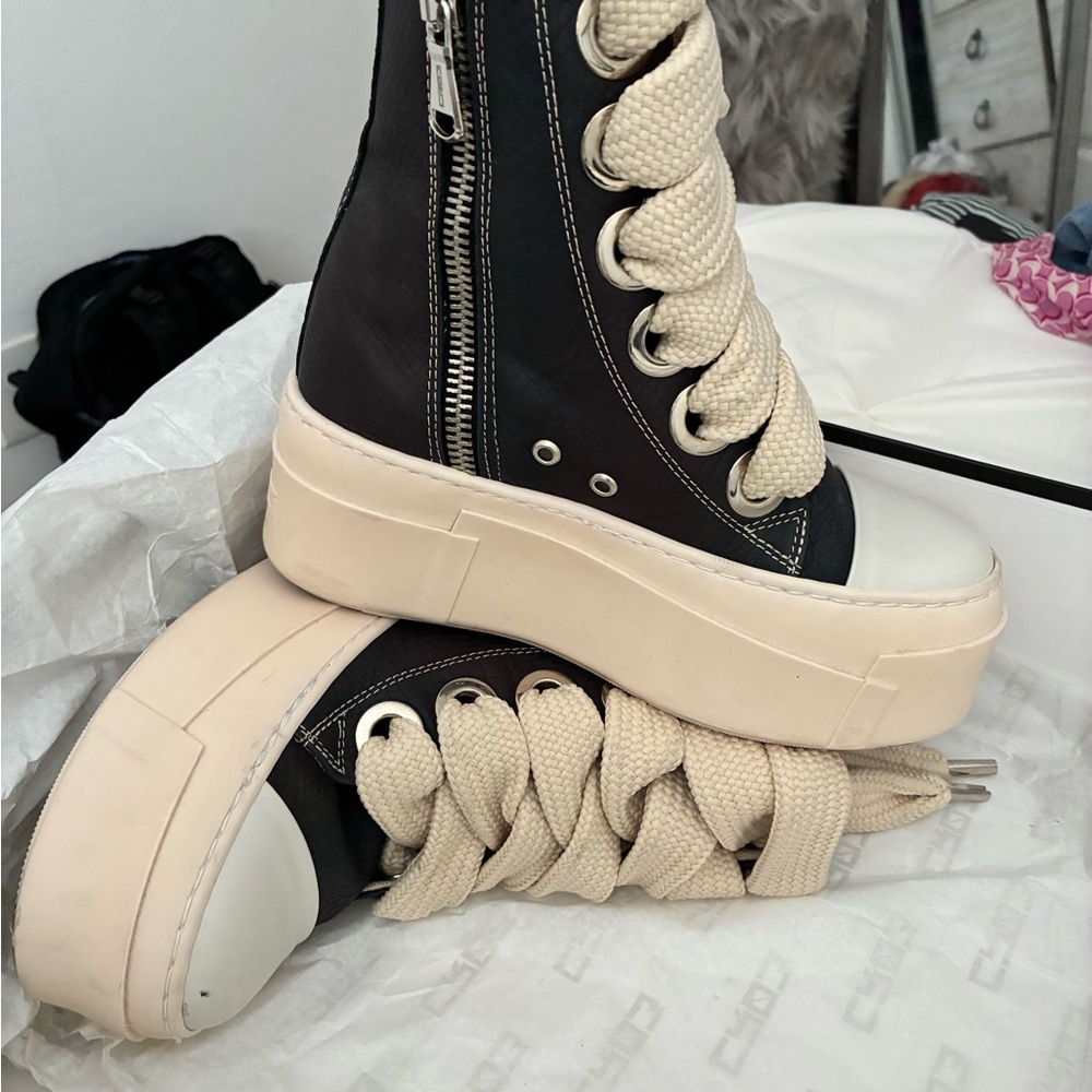 Christian Zerotre Black and Cream High-Top Sneakers